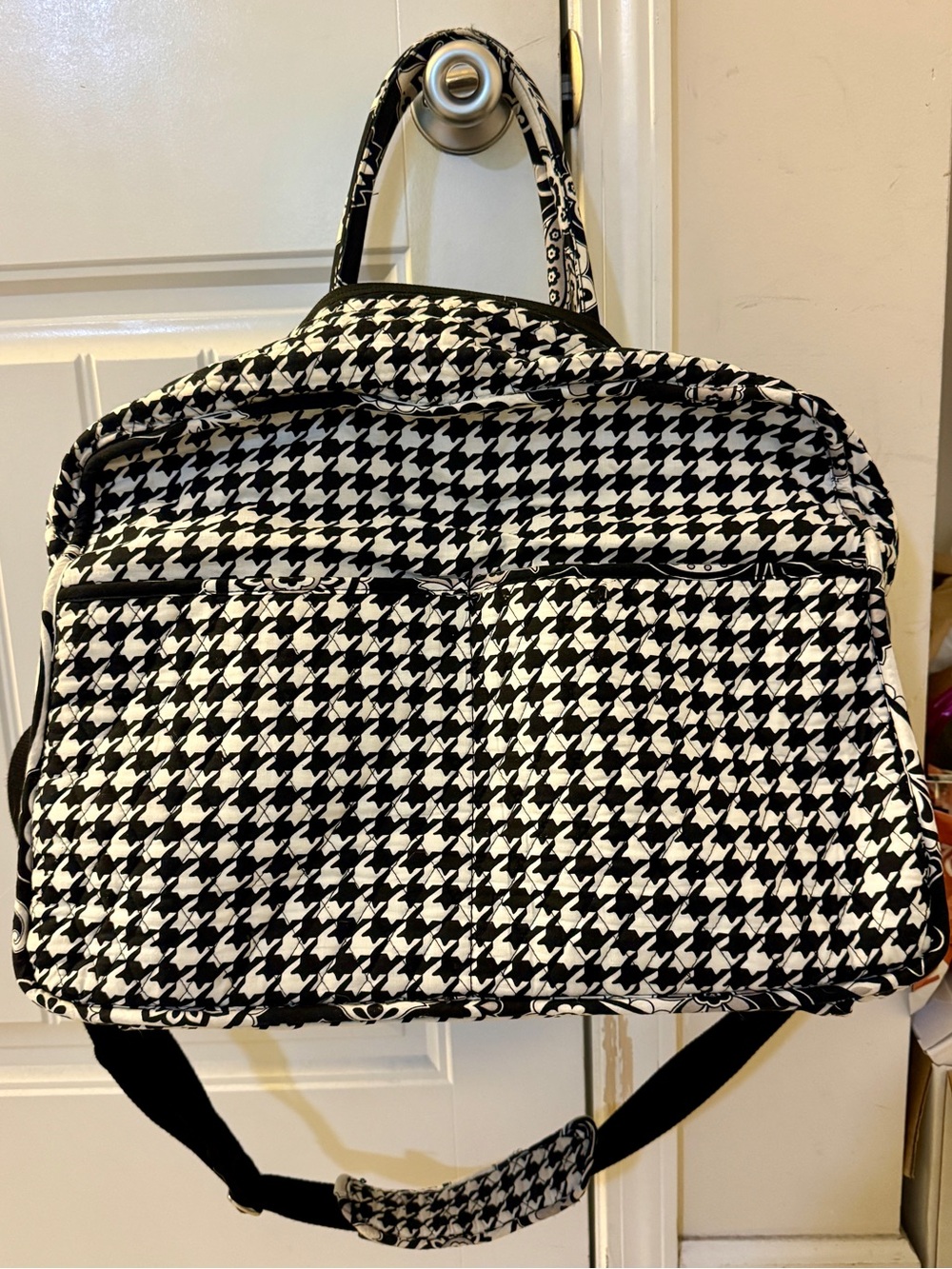 Vera Bradley Black & White Paisley Quilted Travel Bag - Picture 8 of 10